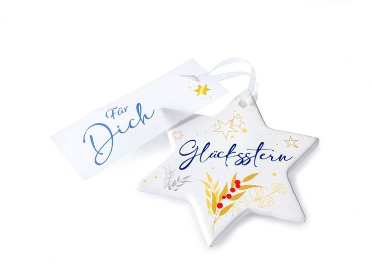 Geschenkset Stern "Für Dich" aus Porzellan