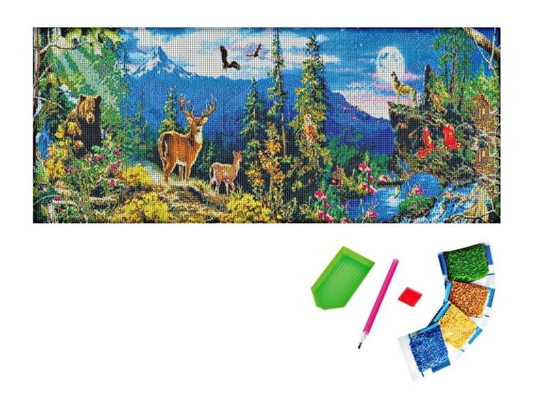 Diamond Painting "Waldszene" 70 x 30 cm