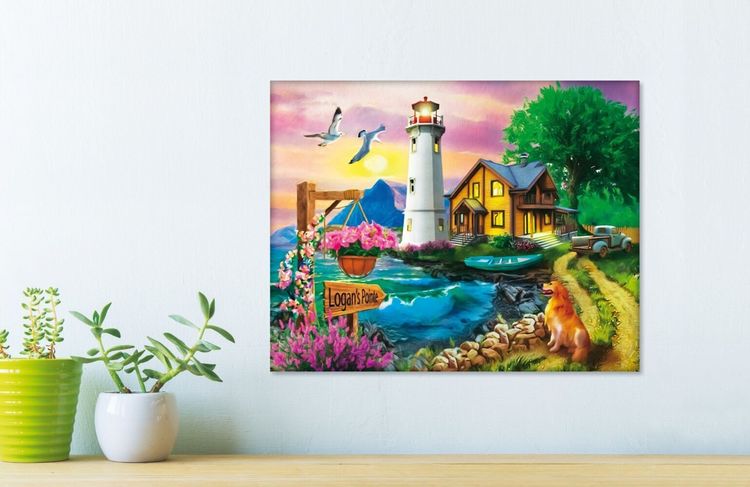 Diamond Painting "Sommerlicher Leuchtturm" 50 x 40 cm