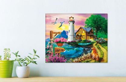 Diamond Painting "Sommerlicher Leuchtturm" 50 x 40 cm