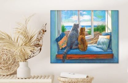 Diamond Painting "Katzen mit Meerblick" 50 x 40 cm