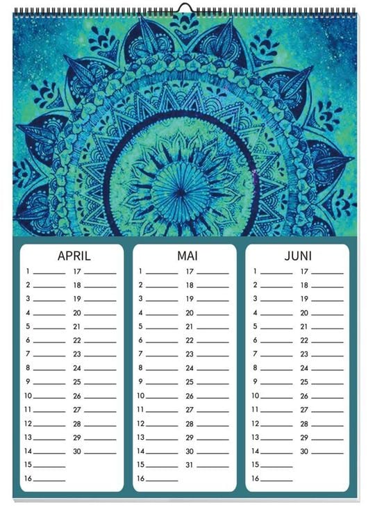 Diamond Painting Kalender immerwährend (Motiv: Glücksboten)