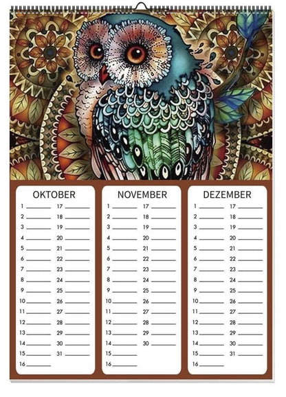 Diamond Painting Kalender immerwährend (Motiv: Glücksboten)