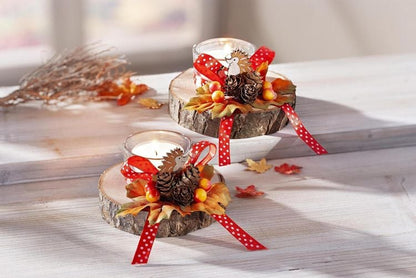 Baumstamm-Teelichthalter "Wood " 2er-Set