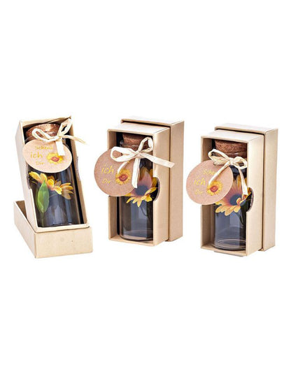 Geschenkset Sonnenblume im Glas, 3er Set