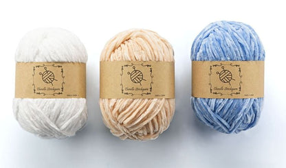 Chenille-Wolle 3 x 100 Gramm