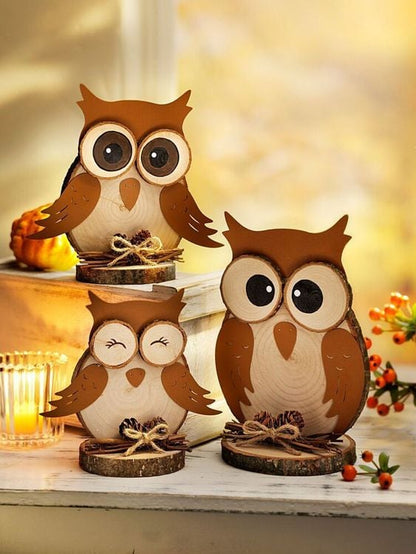 Deko-Eulen "Familie Kauz" 3er-Set