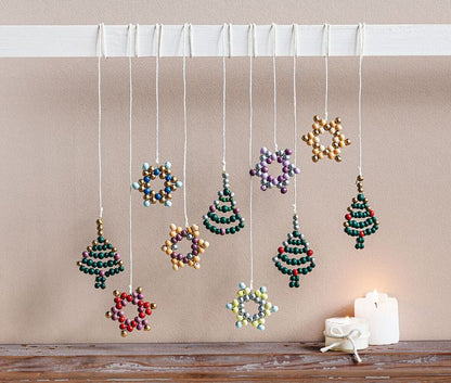 Bastelset Holzperlen "Stern, Tanne & Hänger" 366-teilig