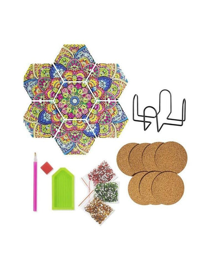 DIY Diamond Painting Untersetzer "Hexagon" 7er-Set