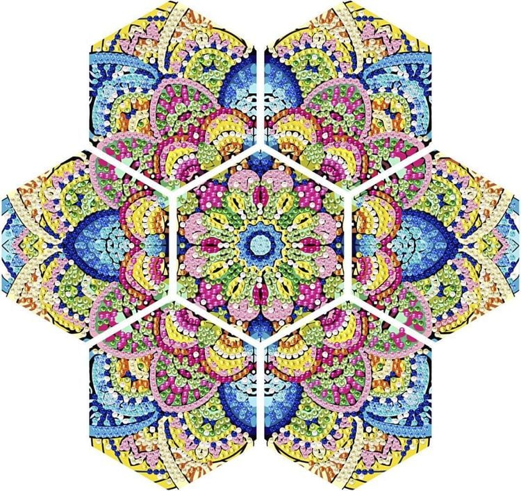 DIY Diamond Painting Untersetzer "Hexagon" 7er-Set