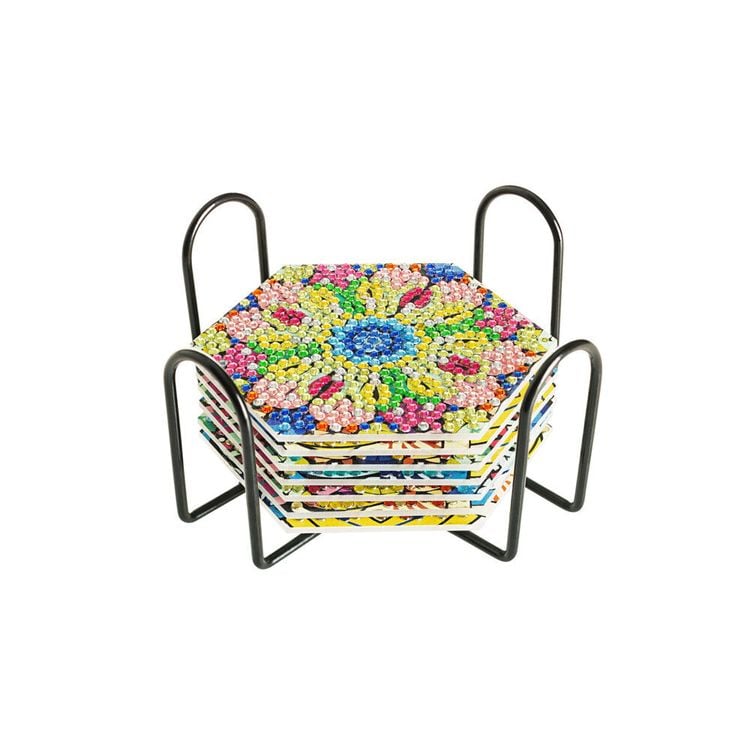 DIY Diamond Painting Untersetzer "Hexagon" 7er-Set