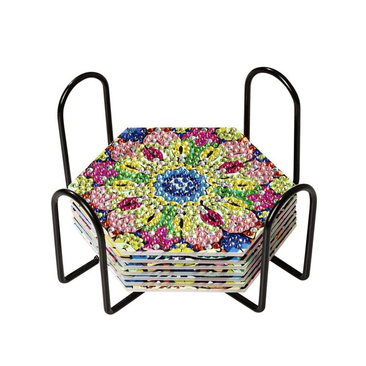 DIY Diamond Painting Untersetzer "Hexagon" 7er-Set