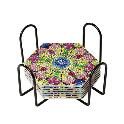 DIY Diamond Painting Untersetzer "Hexagon" 7er-Set