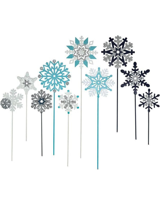 Dekostecker "Eisblumen" 10er-Set