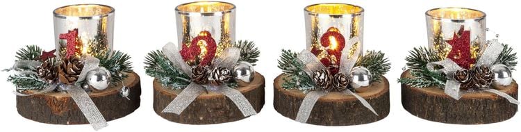 Teelichthalter "Advent" 4er-Set