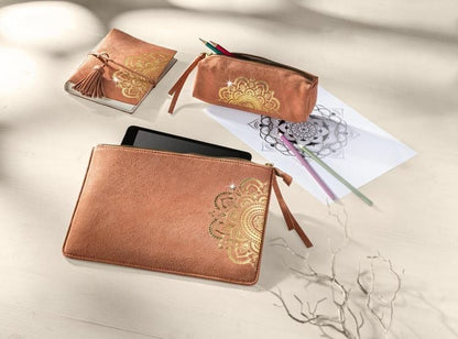 Federmäppchen "Mandala" Leder