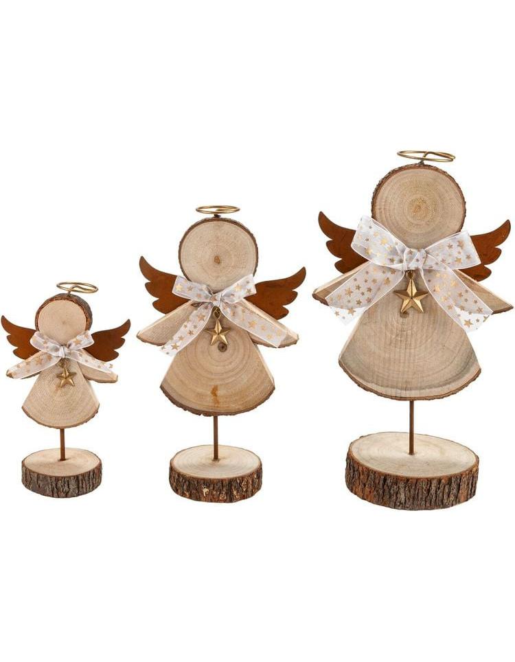 Dekofigur Holzengel 3er-Set