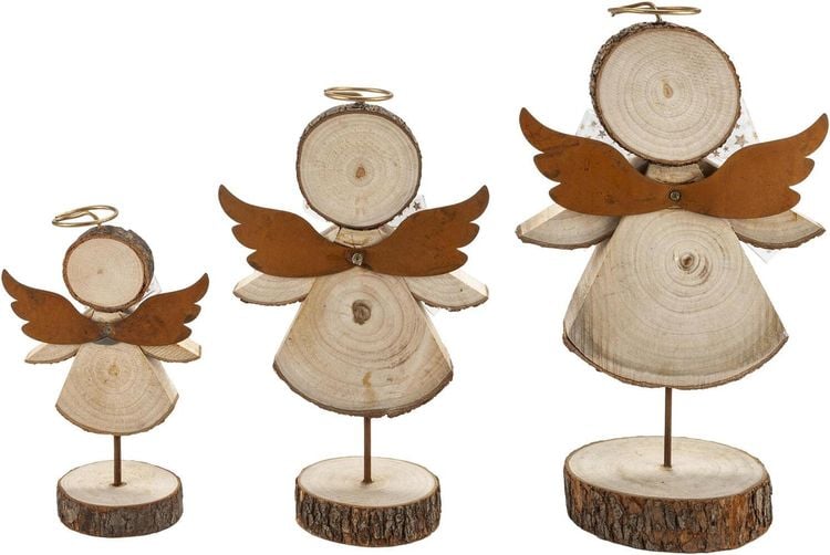 Dekofigur Holzengel 3er-Set
