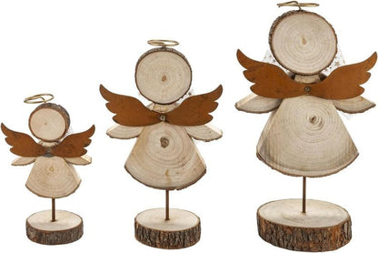 Dekofigur Holzengel 3er-Set
