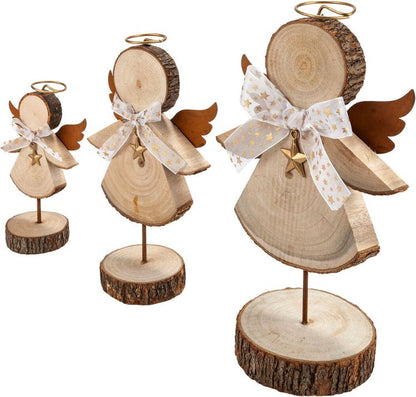 Dekofigur Holzengel 3er-Set