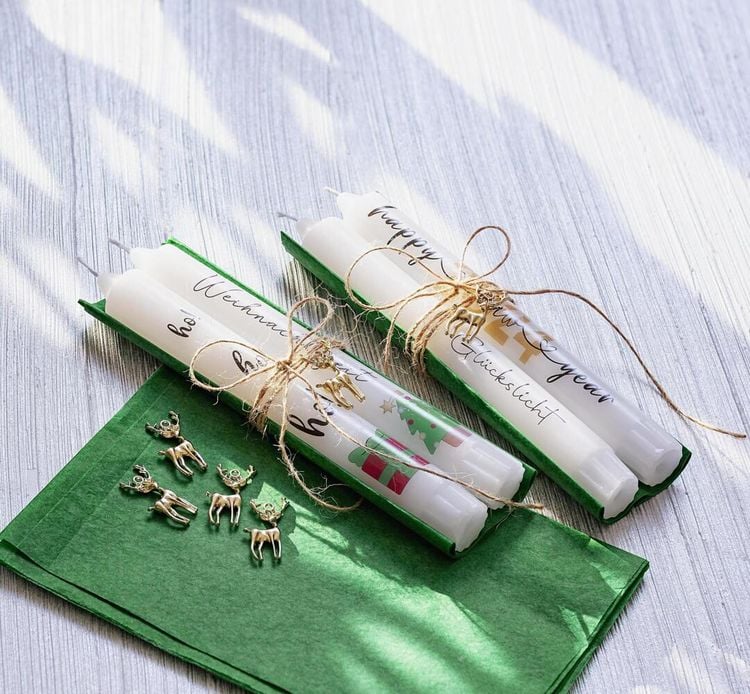 Kerzen-Set mit Tattoovorlagen "Weihnachten&Silvester" 17-teilig