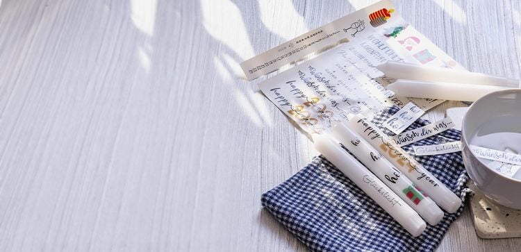 Kerzen-Set mit Tattoovorlagen "Weihnachten&Silvester" 17-teilig