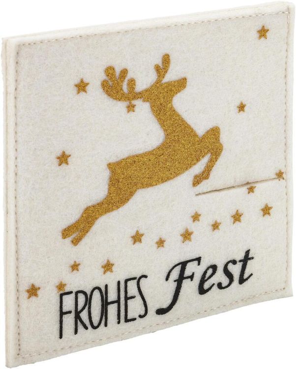 Geldgeschenk-Verpackung aus Filz "Frohes Fest"