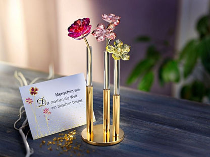 Geschenkset Glasblumen mit Vase & Grusskarte
