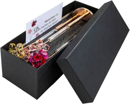 Geschenkset Glasblumen mit Vase & Grusskarte