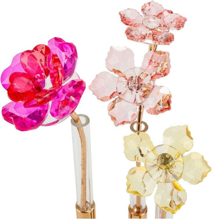 Geschenkset Glasblumen mit Vase & Grusskarte