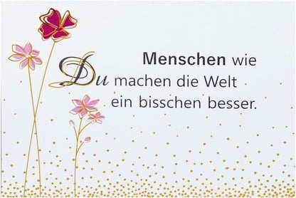 Geschenkset Glasblumen mit Vase & Grusskarte