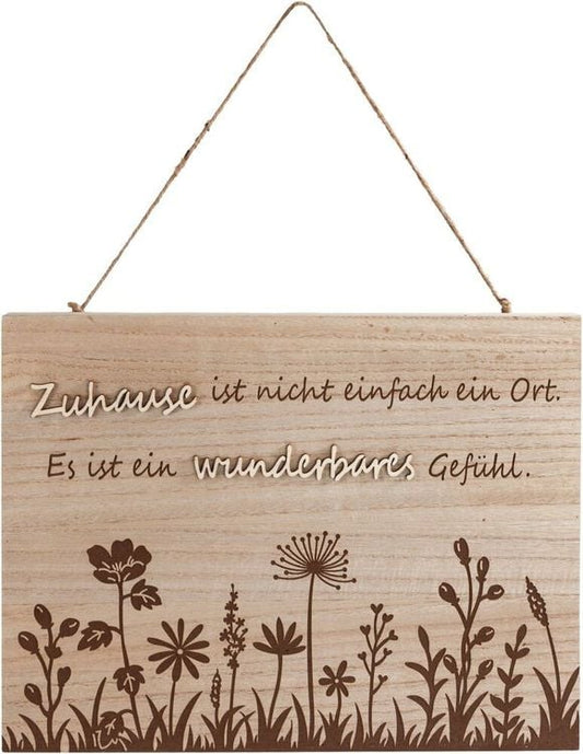 Holzschild mit Spruch "Zuhause"