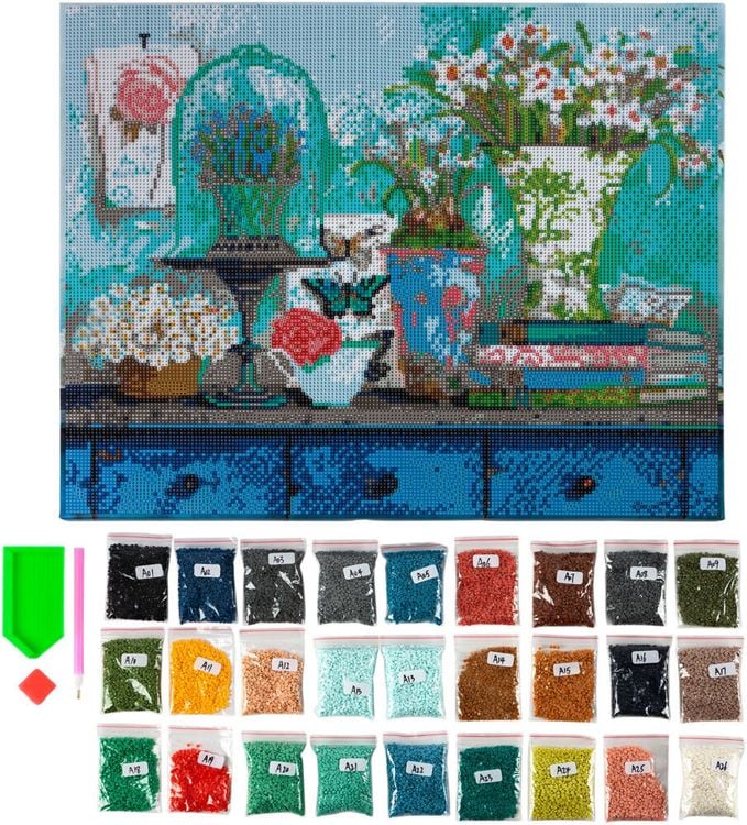 Diamond Painting "Frühlingstisch" 50 x 40 cm