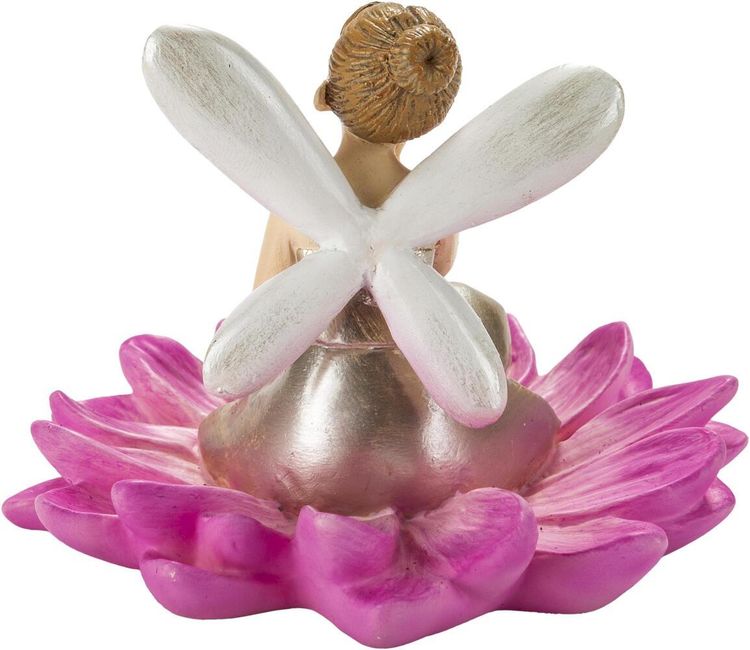 Geschenkset Dekofigur "Elfe auf Blüte" mit Grusskarte