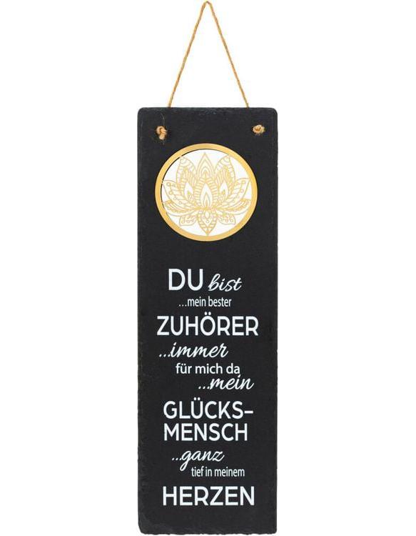 Schiefertafel mit Spruch"Lotus"