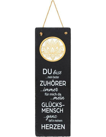Schiefertafel mit Spruch"Lotus"