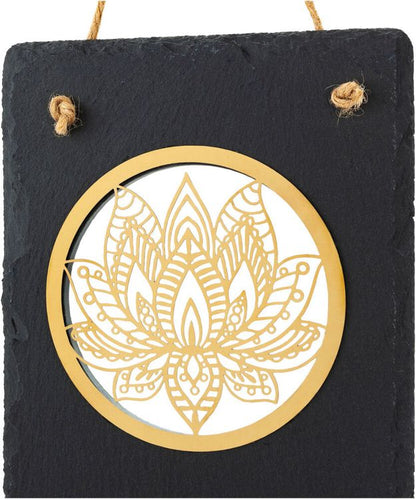 Schiefertafel mit Spruch"Lotus"