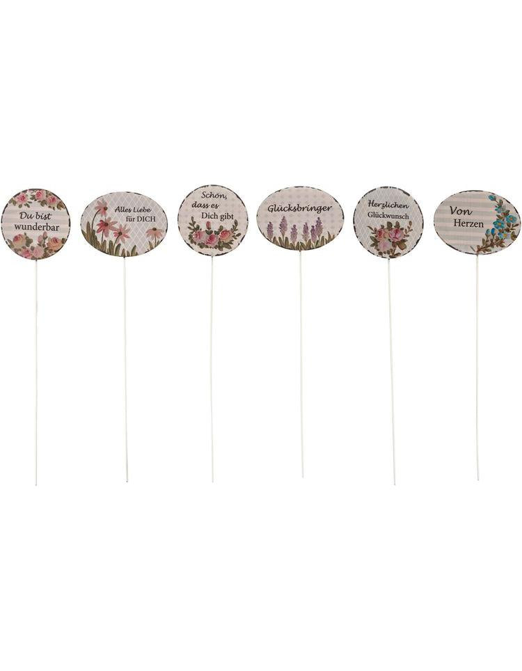 Dekostecker "Romantic Garden" 6er-Set