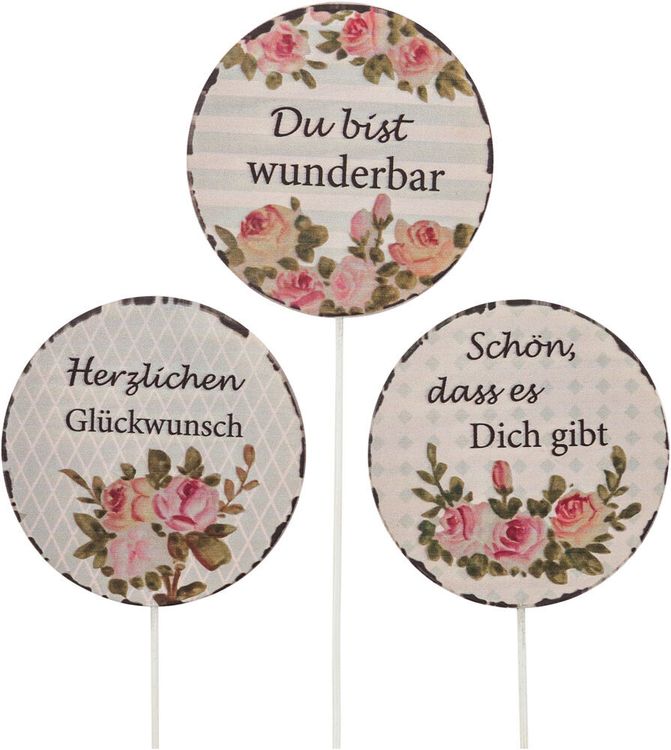 Dekostecker "Romantic Garden" 6er-Set