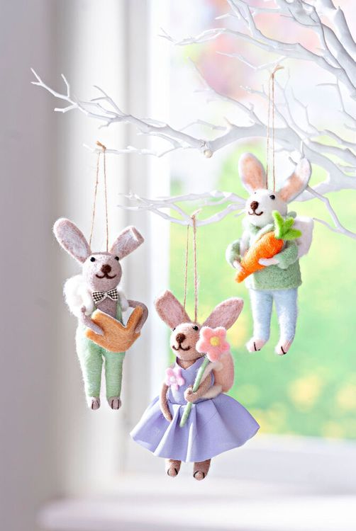 Geldgeschenk Dekohänger "Hasenfreunde" 3er-Set