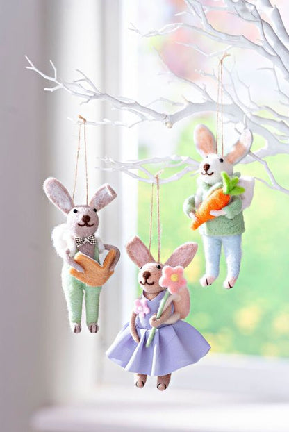 Geldgeschenk Dekohänger "Hasenfreunde" 3er-Set