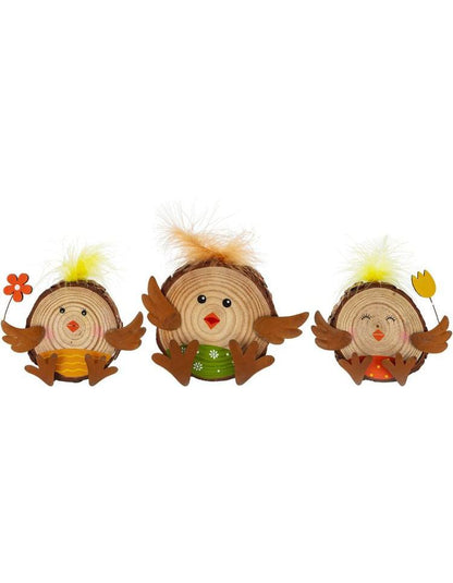 Holzdeko "Küken" 3er-Set