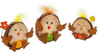 Holzdeko "Küken" 3er-Set