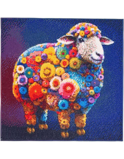 Diamond Painting "Blumen-Schaf" 40 x 40 cm