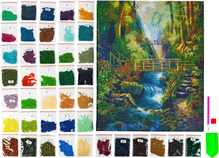 Diamond Painting "Grüne Schlucht" 40 x 50 cm