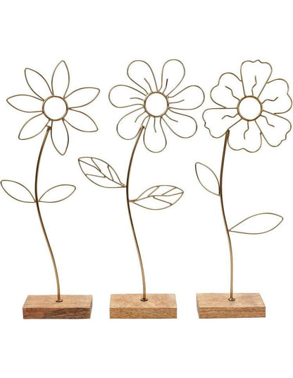 Deko-Objekt Blumen "Aura" 3er-Set