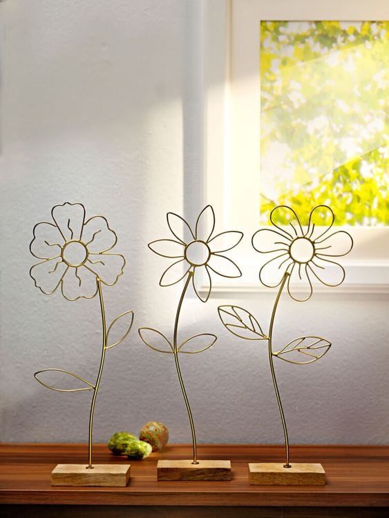 Deko-Objekt Blumen "Aura" 3er-Set