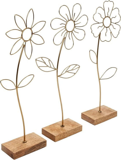 Deko-Objekt Blumen "Aura" 3er-Set