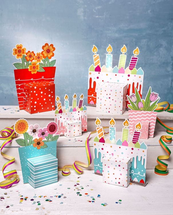Geschenkboxen "Happy" 6er-Set