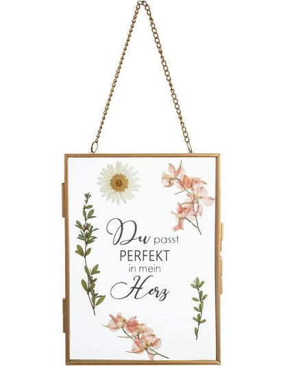 Geschenkset Bilderrahmen mit Spruch & Trockenblumen